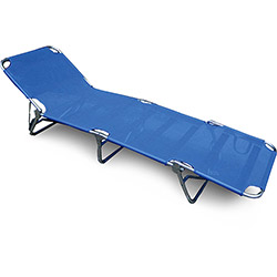 Cadeira Espreguiçadeira Textilene Alumínio - Azul - Bel Fix