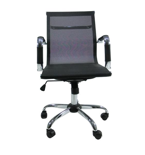 Cadeira Esteirinha Office Cromada Tela Preta - Byartdesign