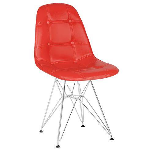 Tamanhos, Medidas e Dimensões do produto Cadeira Estofada Botonê - Vermelho - Metal Cromado