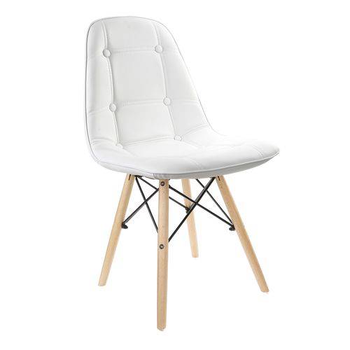 Tudo sobre 'Cadeira Estofada Charles Eames Luxo Botonê Branca Tl-Cdd-01-2 Trevalla'