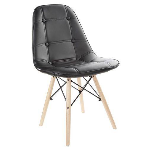Tudo sobre 'Cadeira Estofada Charles Eames Luxo Botonê Preta Tl-Cdd-01-1 Trevalla'