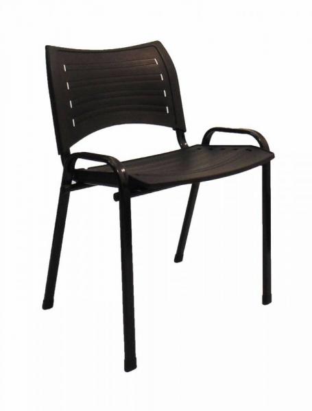 Cadeira Evidence Fixa com Assento e Encosto em Polipropileno - Preto - Storecadeiras