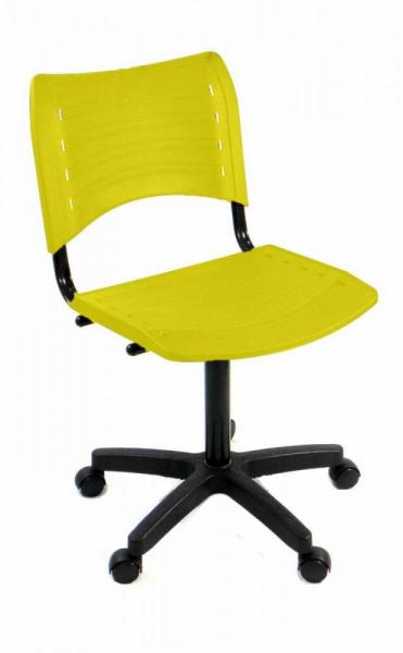 Cadeira Evidence S/ Regulagem de Altura e com Assento e Encosto em Polipropileno - Amarelo - Storecadeiras