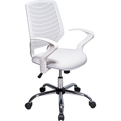 Cadeira Executiva Delli Branca Cromada 320 com Rodízios Branco - DesignChair