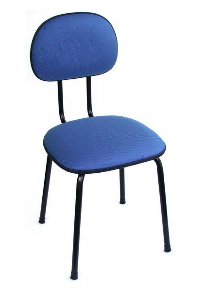 Cadeira Fixa Estudante Tecido - Azul - Storecadeiras