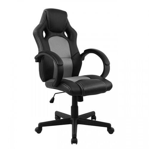 Cadeira Gamer DTX Pro Preta Cinza Encosto Reclinável Altura Regulável- At.home