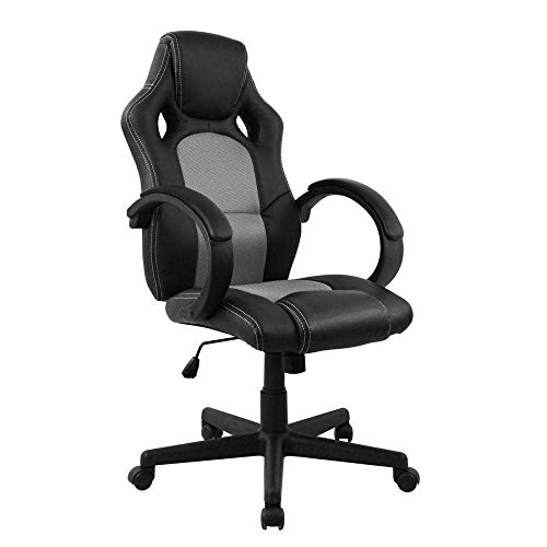 Cadeira Gamer DTX Pro Preta Cinza Encosto Reclinável Altura Regulável - At.Home.