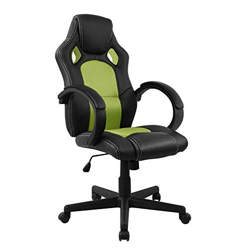 Cadeira Gamer DTX Pro Preta Verde Encosto Reclinável Altura Regulável - At.Home.