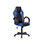 Cadeira Gamer em Couro PU PEL-3016 Preta e Azul