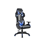 Cadeira Gamer em Couro PU Reclinável PEL-3014 Preta e Azul