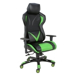 Cadeira Gamer Giratória Regulável Reclinável + Braço com ajuste de altura + Sistema Relax Verde Victory - at.home 