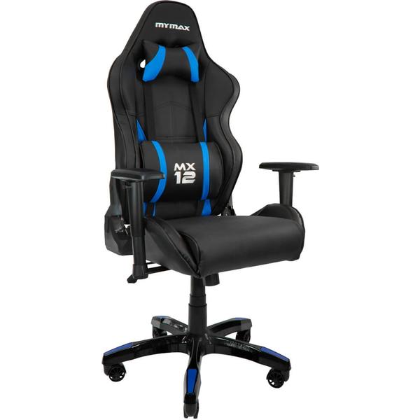 Cadeira Gamer MX12 Giratoria Preto e Azul Mymax