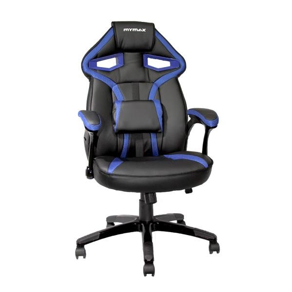 Cadeira Gamer MX1 Giratoria Preto e Azul - Mymax