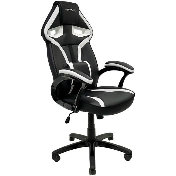 Cadeira Gamer MX1 Giratoria Preto e Branco Mymax