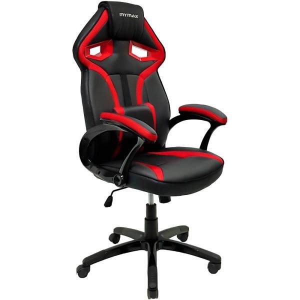 Cadeira Gamer MX1 Giratoria Preto e Vermelho Mymax