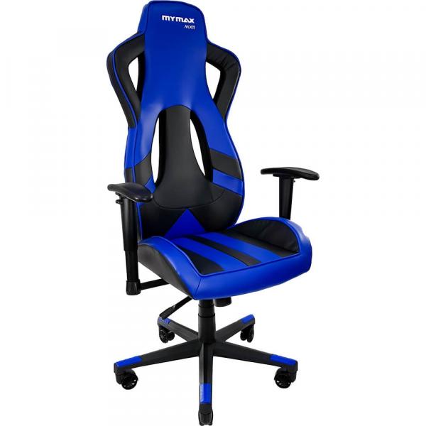 Cadeira Gamer MX11 Giratoria Preto e Azul Mymax