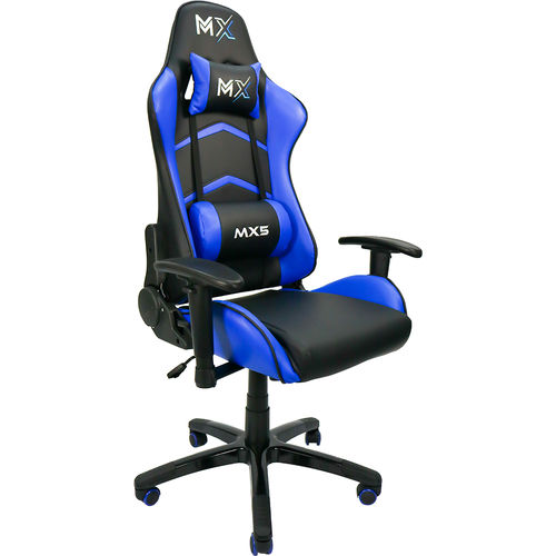 Cadeira Gamer Mx5 Giratoria Preto e Azul - Mymax