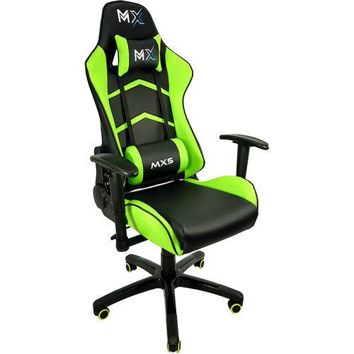 Tudo sobre 'Cadeira Gamer Mx5 Giratoria Preto e Verde - Mymax'