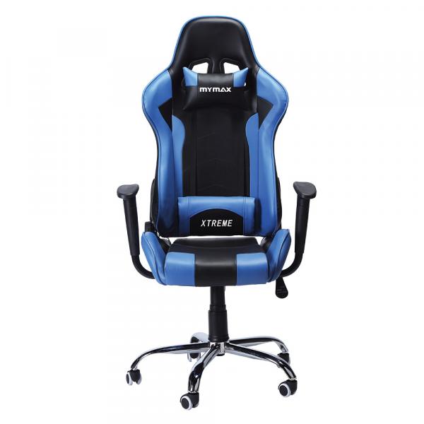 Cadeira Gamer MX7 Giratória Preto/Azul - Mymax