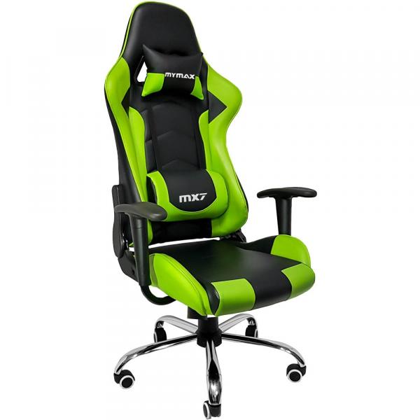 Cadeira Gamer MX7 Giratoria Preto e Verde Mymax