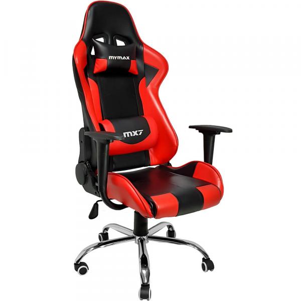 Cadeira Gamer MX7 Giratoria Preto e Vermelho Mymax