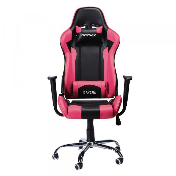 Cadeira Gamer MX7 Giratória Preto/Rosa - Mymax