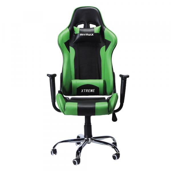 Cadeira Gamer MX7 Giratória Preto/Verde - Mymax