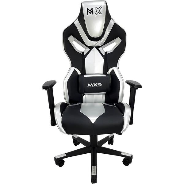 Cadeira Gamer MX9 Giratoria Preto e Prata Mymax