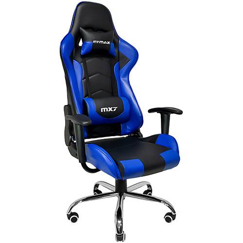 Cadeira Gamer Mymax Mx7 Giratória Preta/Azul