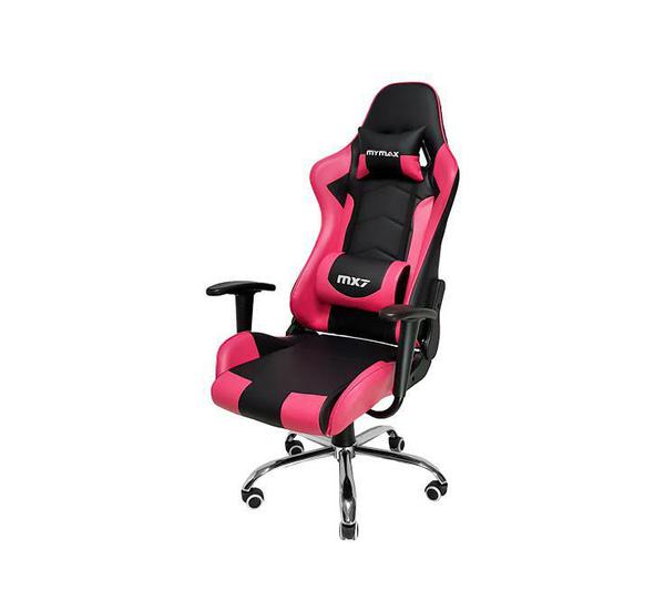 Cadeira Gamer Mymax MX7 Giratória - Preta e Rosa