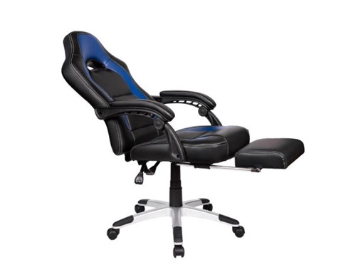Cadeira Gamer Pel-3006 Couro Sintético Preta e Azul - Pelegrin