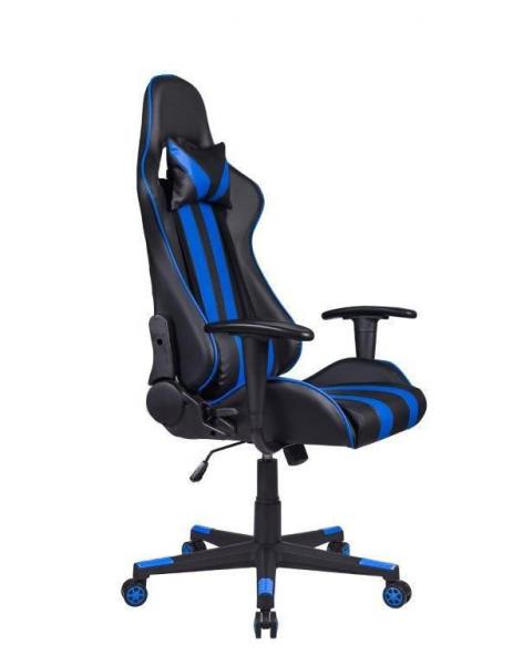 Cadeira Gamer Pelegrin em Couro PU Reclinável PEL-3013 Preta e Azul