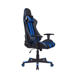 Cadeira Gamer Pelegrin Em Couro PU Reclinável PEL-3013 Preta E Azul