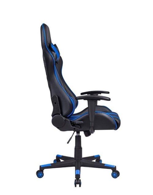 Cadeira Gamer Pelegrin em Couro Pu Reclinável Pel-3013 Preta e Azul