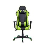 Cadeira Gamer Pelegrin Em Couro PU Reclinável PEL-3012 Preta E Verde