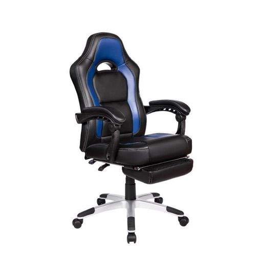 Cadeira Gamer Pelegrin PEL-3006 Couro PU Preto e Azul