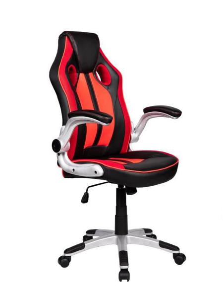 Cadeira Gamer Pelegrin PEL-3009 Couro PU Preta e Vermelha
