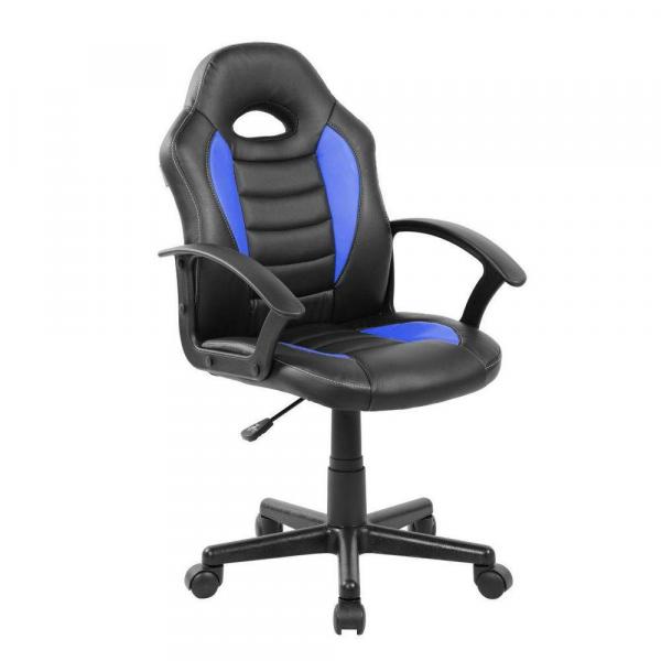 Cadeira Gamer Pelegrin Pel-9353 Couro Pu Preta e Azul