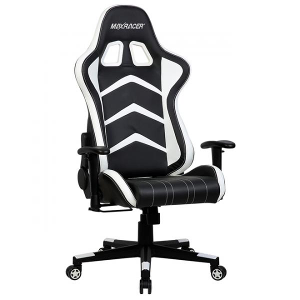 Cadeira Gamer Reclinável Max Racer Aggressive AGG-3 Branca e Preta
