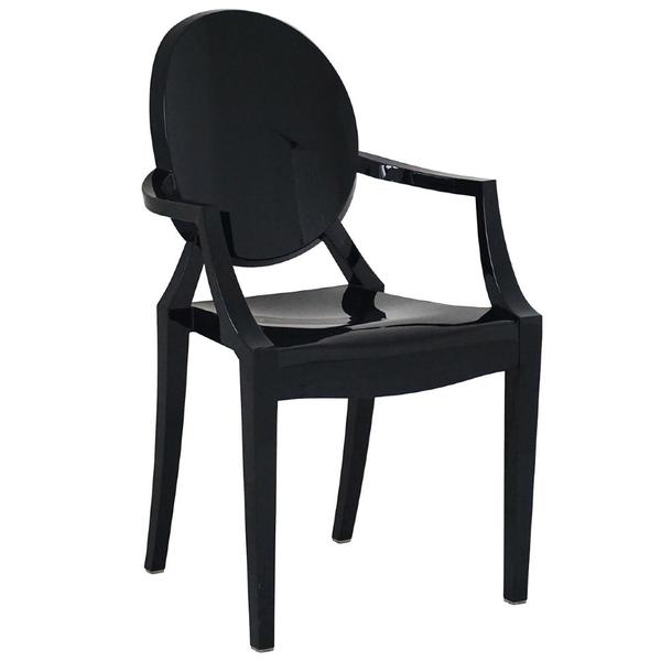 Cadeira Ghost com Braço Preto - Lucyhome