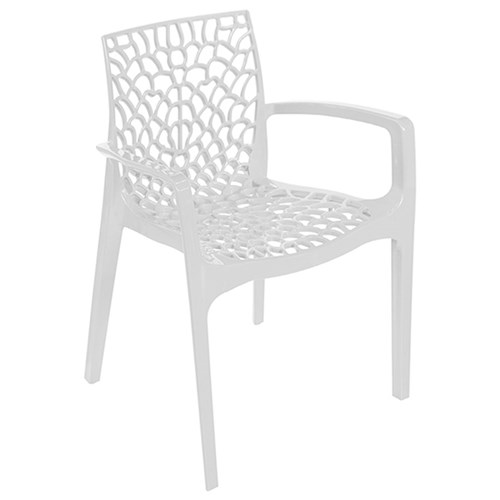Cadeira Gruvyer com Braços em Polipropileno Branco