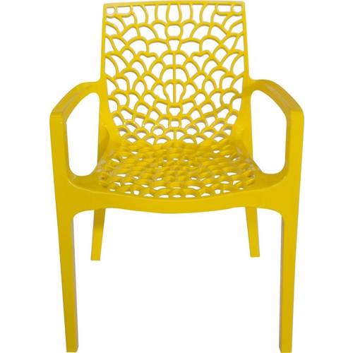 Cadeira Gruvyer Polipropileno Amarela com Braço