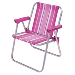 Cadeira Infantil Alta Alumínio Rosa Praia Camping Mor