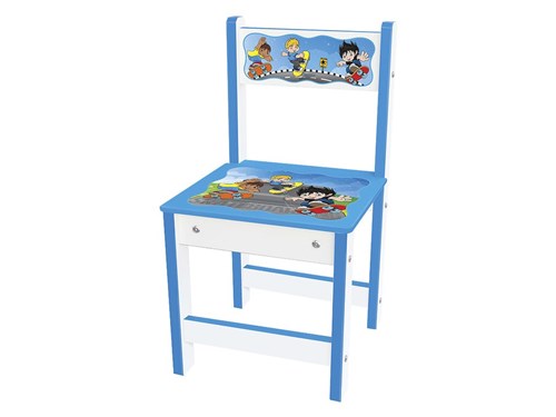 Cadeira Infantil de Madeira P/ Mesinha Didatica Junges Azul