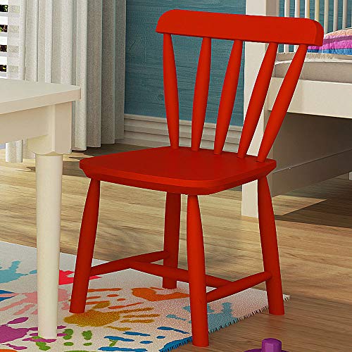 Cadeira Infantil em Madeira Laqueado Vermelho