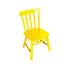 Cadeira Infantil em Madeira Torneada - Amarelo Claro