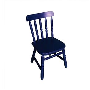 Cadeira Infantil em Madeira Torneada - Azul Marinho