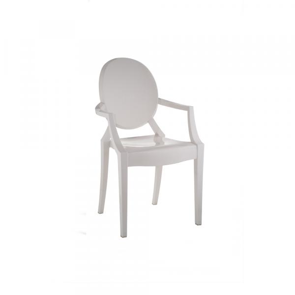 Cadeira Invisible com Braço Branco - Or Design