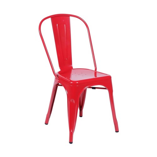 Cadeira Iron Sem Braço Vermelha Or Design