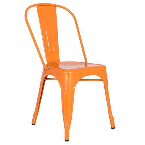Cadeira Iron Tolix Industrial - Aço - Vintage - Laranja
